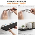 thumbnail image 2 of Riousery Floating Wall Shelves, Set of 3, 15.7" x 5.9" x 0.6", Black MDF Wood Wall Mounted Shelves for Bedroom, Bathroom, Living Room, Kitchen Storage & Display, 2 of 7