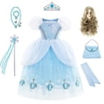 thumbnail image 1 of Vestido de princesa de Disney para niñas, vestido de baile de Navidad y Halloween, disfraz de Cenicienta para niñas, faldas para niños para fiesta de cumpleaños 140 Gao Jinjia LED, 1 of 2