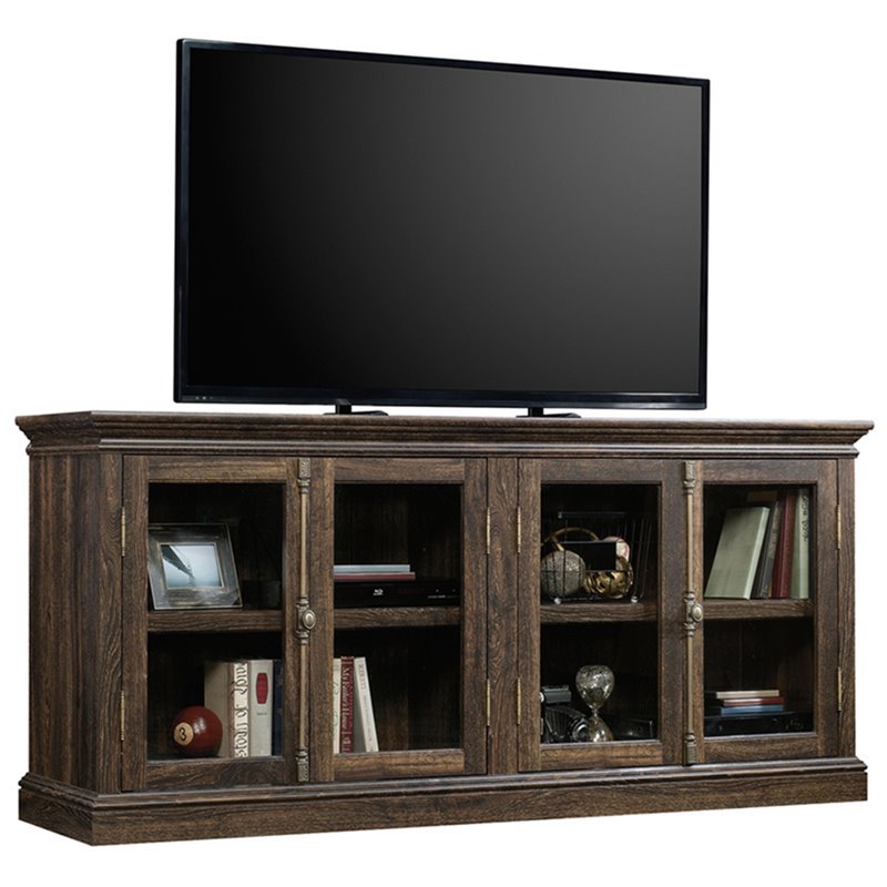 Sauder Barrister Lane TV Stand for TVs up to 80", Iron Oak Finish