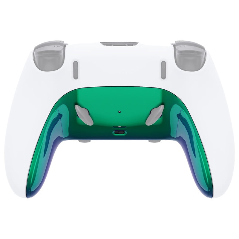eXtremeRate Top Bottom Trim Shell Replacement Front Back Clip Shell Chameleon Green Purple Plates Cover for ps5 Edge Controller