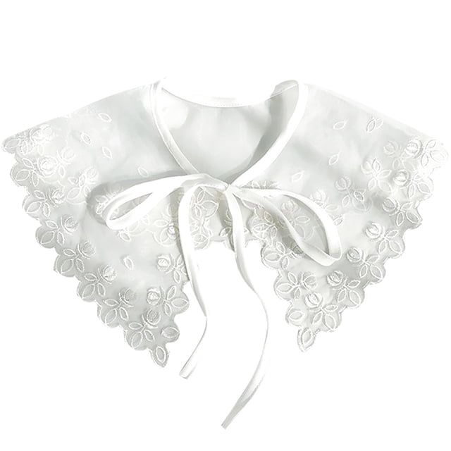 Coofit Femmes Col Chemise Joli Ruban Bowknot Col Amovible Chemisier Col