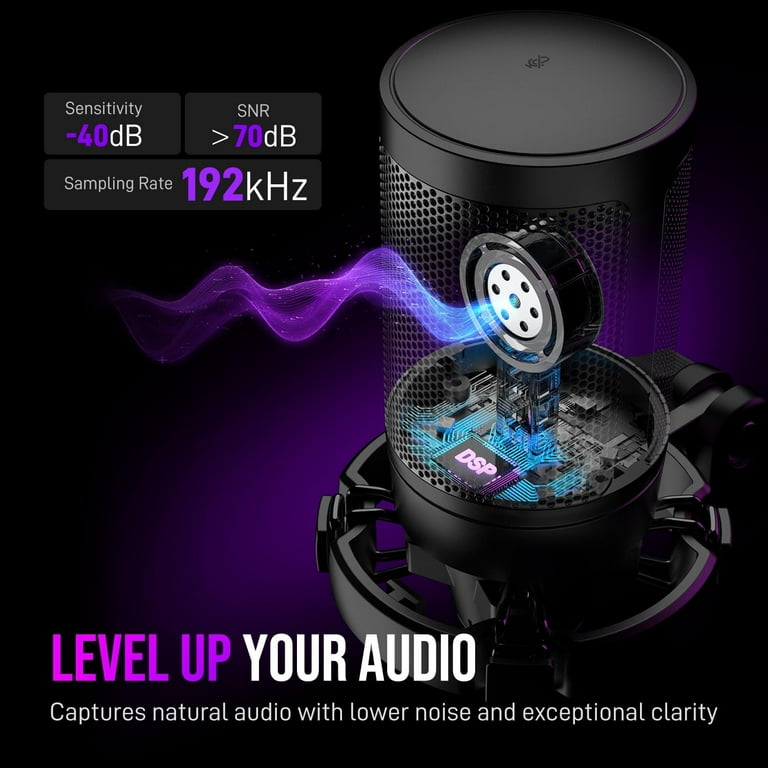 FIFINE A6T Gaming Microphone Kit for PC Computer PS5/4, USB