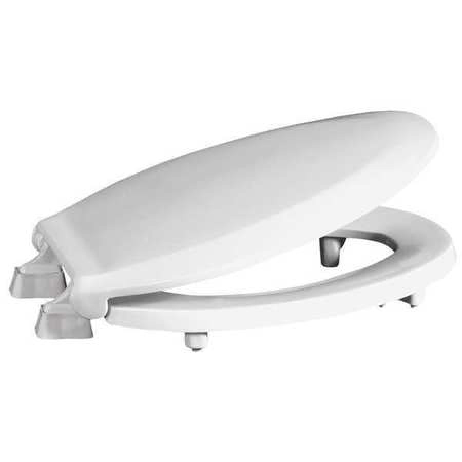 Centoco HL800STS001 Elongated 2" Raised Plastic Toilet Seat, Closed Front with Cover,White