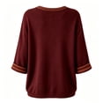 thumbnail image 3 of Sweatshirt for Women Oversized Crew Neck Vintage Broom Witch Moon Graphic 3/4 Sleeve Pullover Casual Fall Halloween Party Top Wine XL, 3 of 3