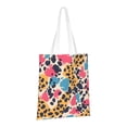 thumbnail image 3 of Canvas Bag Tote Bag Shopping Bag 16×15in Can Be Carried By Hand And Can Be Used For Daily Travel Such As Shopping And Going To Work Leopard Print Pattern Rainbow_1, 3 of 8