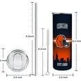 thumbnail image 5 of 20oz Football Chicago Bears Stainless Steel Tumbler with Lid and Straw for Football Fans Gifts Football Skinny Travel Mug Tumbler Cup for Men Women Keeps Drinks Cold & Hot, 5 of 6