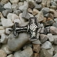 thumbnail image 3 of K-KED Viking Thors Hammer Necklace Mjolnir Pendant Stainless Steel Norse Amulet, 3 of 5