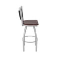 thumbnail image 4 of 870 Hadleigh 30" Swivel Bar Stool with Anodized Nickel Finish and Dark Cherry Oak Seat and Black Vinyl Back, 4 of 5