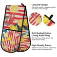 thumbnail image 2 of Yayeee Double Oven Mitt Kitchen Heat Resistant Baking 35" x7" Quilted Glove, Red Striped Lemon, 2 of 6