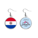 thumbnail image 1 of Paraguay bandera nacional país símbolo Mark patron de América del Sur Pendientes de sandía verano lóbulo desgaste Unbranded M, 1 of 3