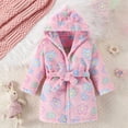 thumbnail image 2 of NOLDARES Boys Girls Robe Kids Flannel Hooded Bathrobe Sleepwear Pajamas Toddler Soft Plush Robes Baby Gifts,Sky Blue,3-4 Y, 2 of 9