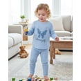 thumbnail image 3 of 3 Months Baby Girls Clothes 6 Months Girls 3 Pack Fall Winter Outfits Infant Girl Long Sleeve Top Pants 6PCS Clothing Set Blue, 3 of 6