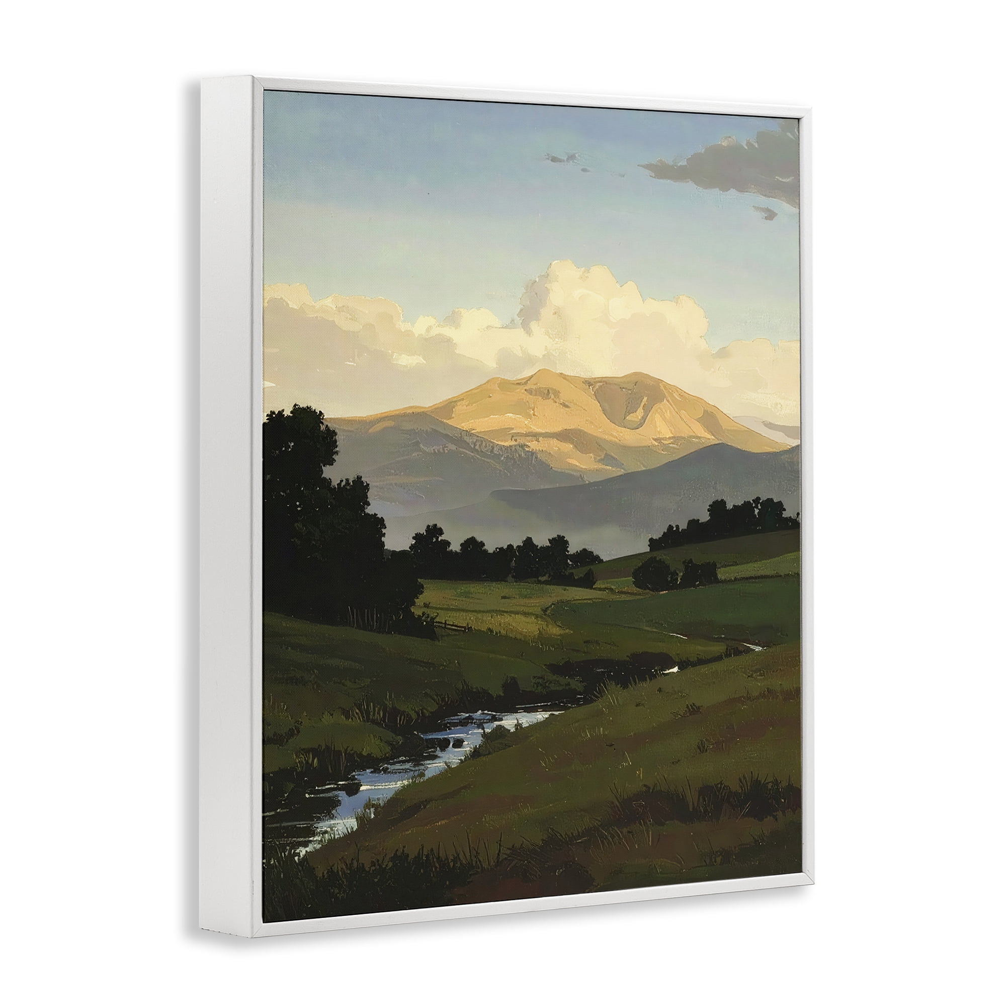Stupell Industries Across The Valley Nature White Framed Giclee Art, design by Alonza Saunders
