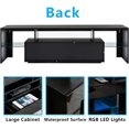 thumbnail image 2 of ChVans LED TV Stand for 55/65" TV, Living Room Entertainment Center w/RGB LED Lights & Storage Drawers Furniture, Black High Gloss TV Cabinet Console Table-51.2", 2 of 8