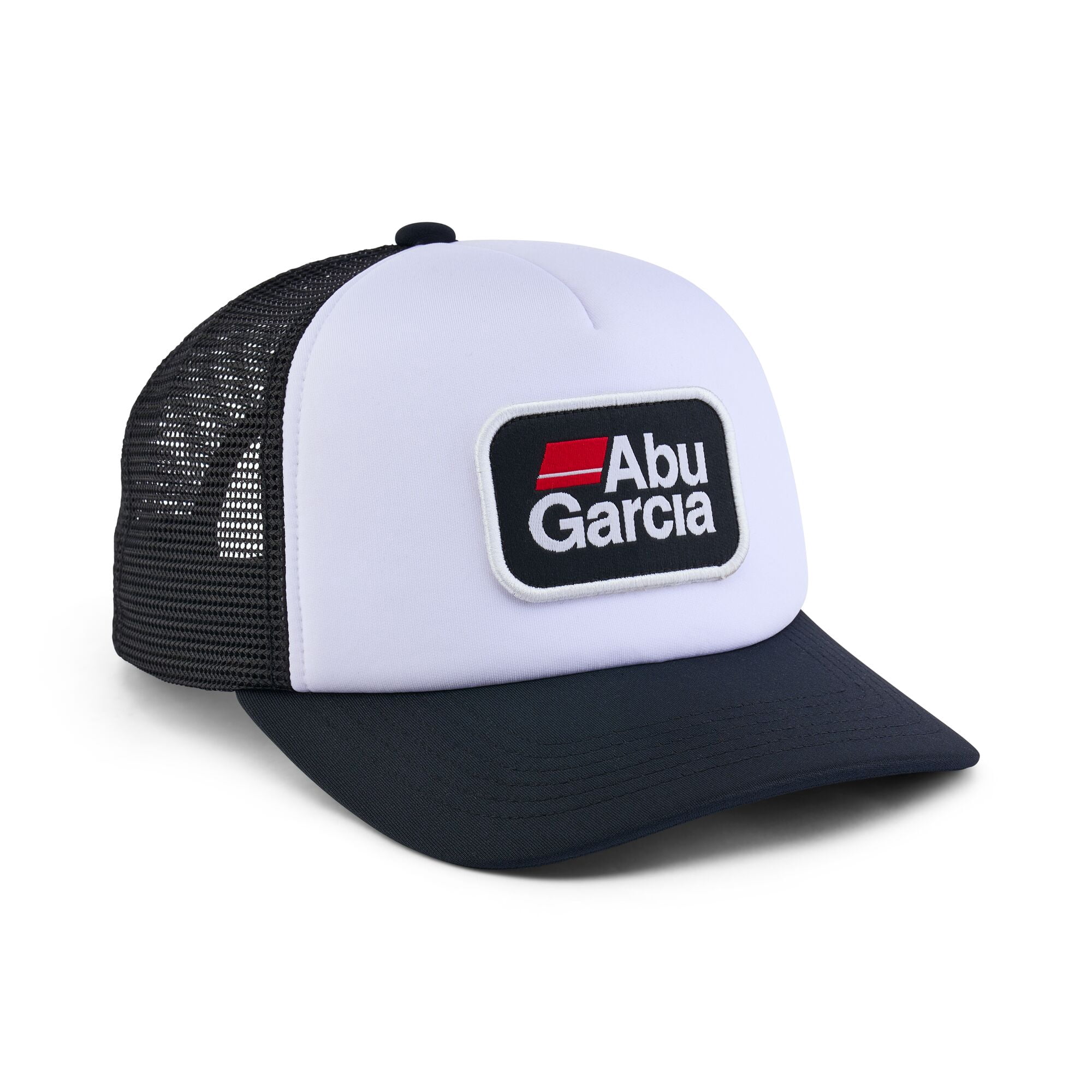 Abu Garcia Stacked Logo Foam Trucker Hat, White