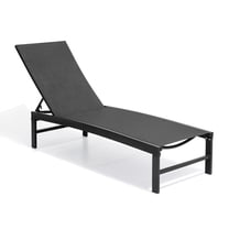 Crestlive Products Outdoor Lounge Chair Aluminum Adjustable Chaise, Black