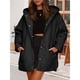 thumbnail image 4 of Chaquetas Largas para Mujer, Abrigo de Invierno de Moda para Mujer, Informal, de Negocios, con Capucha Acolchada de Rombos. Negro S, 4 of 7