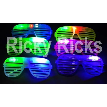 12 PCS LED Glasses Shutter Sunglasses Light Up Shades Flashing Rave Wedding EDC (12 Pack)