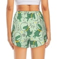 thumbnail image 2 of Lsque Cute Dinosaurs in Space Printed Women's Running Shorts with Liner Pockets,Elastic Quick Dry Workout Athletic Gym Yoga Shorts,Womens High Waist Shorts-Small, 2 of 9