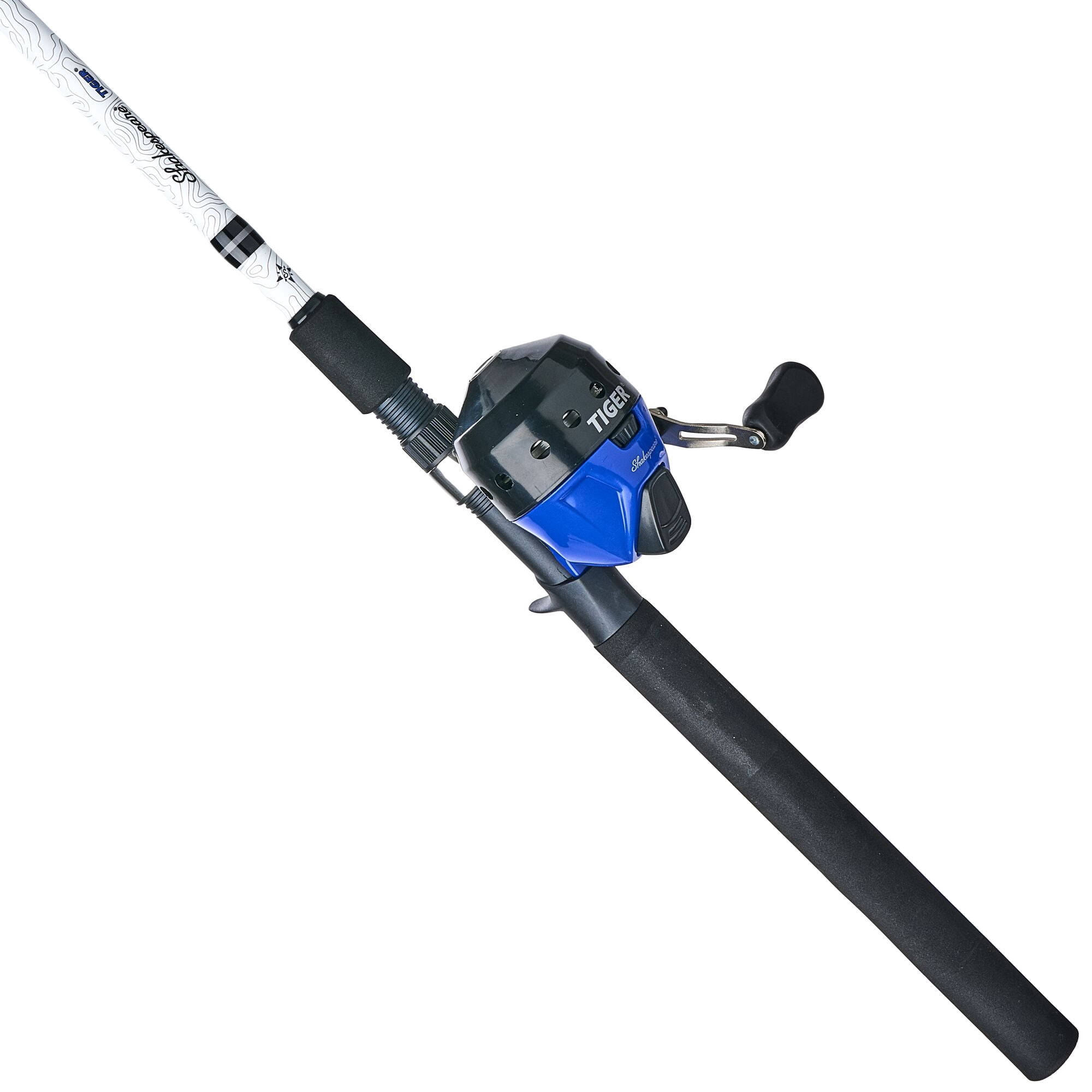 Shakespeare Tiger Spincast Combo, 6'6" 2-pc Medium Heavy Fishing Rod, 15-Size Reel