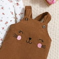 thumbnail image 6 of CAICJ98 Baby Girl Clothes Fall Winter Outfits Fall Winter Cute Romper Cartoon Overalls Pants Headband Set (Brown,9-12 Months), 6 of 7