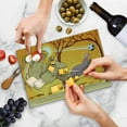 thumbnail image 4 of Animal Cutting Board, and Hippo Playing Football Cartoon Print Animal Design, Decorative Tempered Glass Cutting and Serving Board, Small Size, Orange Umber Purple, by Ambesonne, 4 of 5