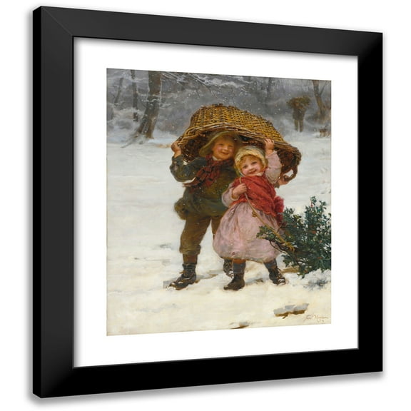 Frederick Morgan 12x14 Black Modern Framed Museum Art Print Titled - Yuletide