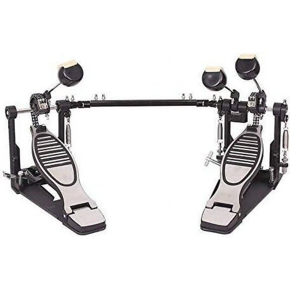 Double Kick Drum Pedal, Double Chain Double Bass Drum Pedals, Double Kick Drum Pedal with Patch Suit for Kick Drum Set and Electronic Drums with 2Pcs Drum Beater Sticks and 1Pcs Drum Key$$Music