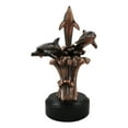 thumbnail image 3 of Bronze Electroplated Three Bottlenose Dolphins Riding Over Ocean Waves Statue, 3 of 9