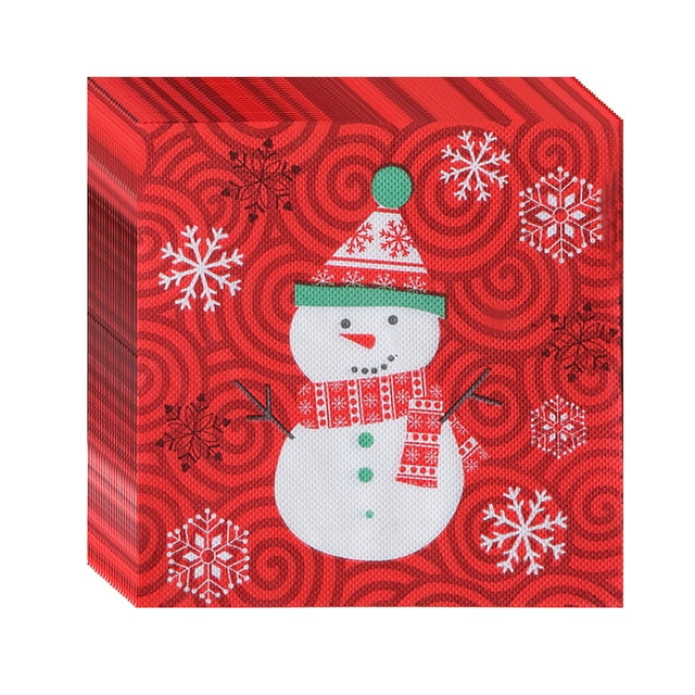 SDNall Christmas Table Decorations, Christmas Paper Napkins Disposable Painted Napkins Festive Decorative Paper Napkins Suitable for Christmas Table Decorations Birthdays Party Supplies 20Pc
