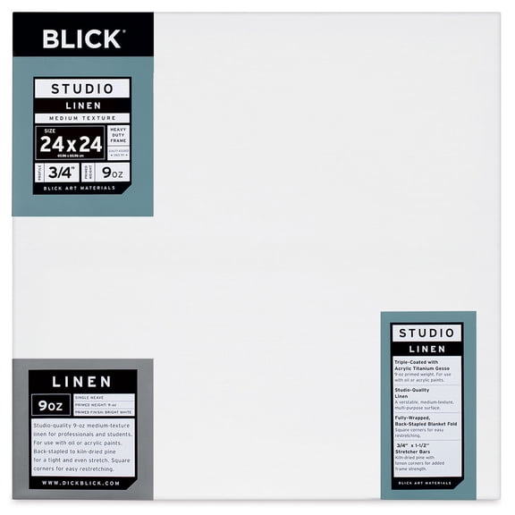 Blick Studio Linen Stretched Canvas - 24" x 24", Traditional 3/4" Profile