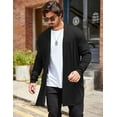 thumbnail image 4 of COOFANDY Men's Ruffle Shawl Collar Cardigan Open Front Lightweight Long Length Drape Cape Overcoat with Pockets, 4 of 10