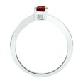 thumbnail image 2 of SZUL Women's Solitaire Garnet Wave Ring in 10K White Gold, 2 of 5