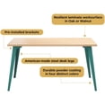 thumbnail image 6 of Orison 27x57 Mid Century Modern Metal Desk - Teal / Platinum Oak, 6 of 13