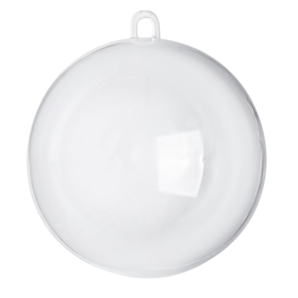 12pc Acrylic Fillable Clear Ball Ornaments 80mm - for Christmas and Crafts - Factory Direct Craft