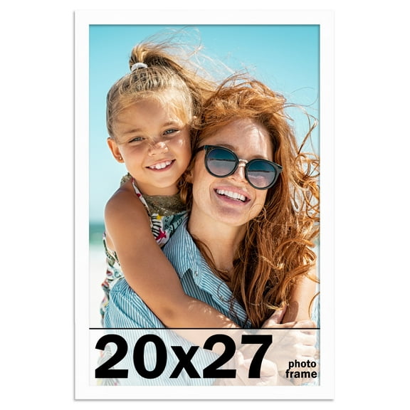 20x27 Frame White Wood Picture Frame - Puzzle Frame 20x27 Solid Wood Photo Frame Includes UV