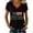 Black, variant on Women's 250th Anniversary USA T-Shirt, Patriotic "We the People" V-Neck Top, 250 Years of Freedom Independence Day Tee, Contrast Trim Short Sleeve Commemorative Shirt