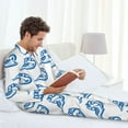 thumbnail image 4 of Mens Pajamas Set, hand drawn clouds Button Down Long Sleeve Loungewear Sleepwear Pjs sets for Men, 4 of 5