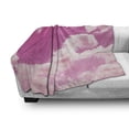thumbnail image 3 of Coral Soft Flannel Fleece Throw Blanket, Pink Sky with Clouds Conceptual Airy Fantasy Dream Soft Spring Sunset, Cozy Plush for Indoor and Outdoor Use, 70" x 90", Pale Coral Pink, by Ambesonne, 3 of 6