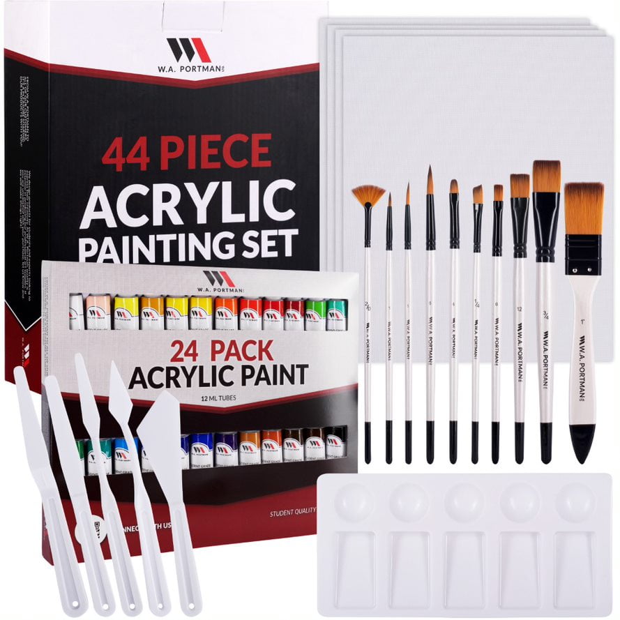 WA Portman Complete Acrylic Paint Kit 24pc Acrylic Paint 4pc 8x10
