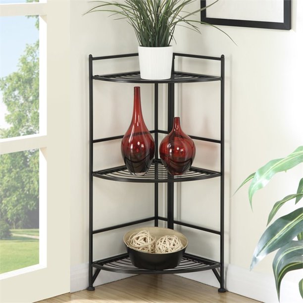 Pemberly Row Corner Plant Stand in Black