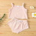 thumbnail image 3 of Newborn Baby Shorts Suit  Sling Plain Color Ribbed Camisole Tops+High Waist Triangle Short Pants, 3 of 10