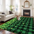 thumbnail image 2 of Large Area Rugs for Living Room Bedroom, St. Patrick's Day 5'x8' Rug Washable Carpet Runner Indoor Outdoor, Spring Shamrocks Farmhouse Green Checkered Non Slip Floor Mats Rug for Kitchen, Bathroom, 2 of 8