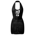 thumbnail image 6 of Sngxgn Women Swimsuit Cover up Bikini Sleeveless Beach Dress Crochet Hollow Out Coverup(Black,L), 6 of 7