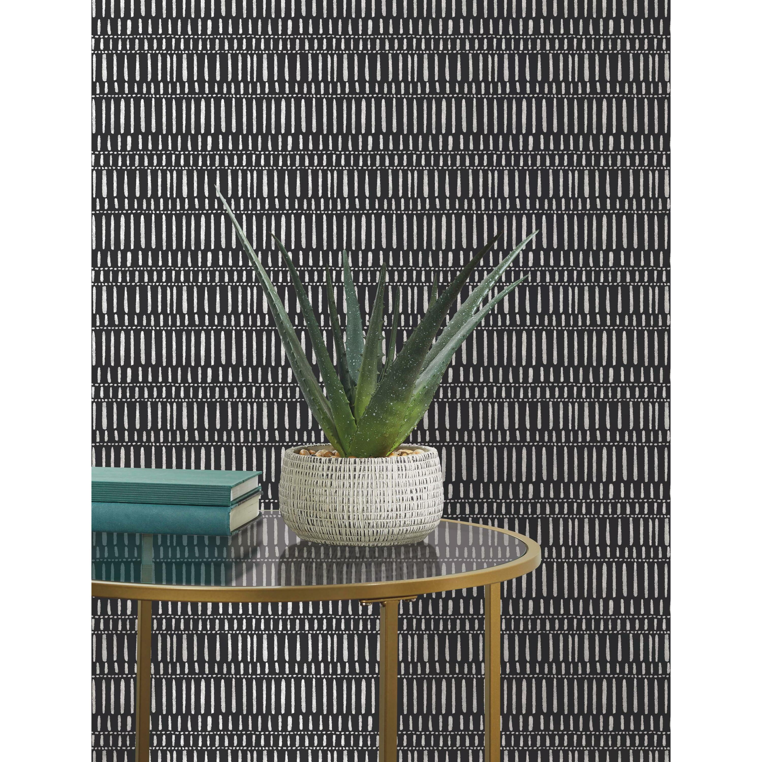 Better Homes & Gardens Gray Peel & Stick Wallpaper, Organic Stripe, 18" x 18.86'