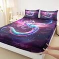 thumbnail image 4 of Erosebridal Dreamy Dragon Queen Sheet Sets for Kids, Purple Galaxy Bed Set, 1 Flat Sheet, 1 Fitted Sheet and 2 Pillowcases, 4 of 5
