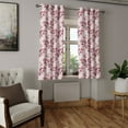 thumbnail image 2 of Ambesonne Floral Grommet Curtain, Nature Inspired Branches, 50" x 63", Rose Ruby Black, 2 of 6