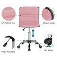 thumbnail image 2 of Alden Design Modern Adjustable Armless Faux Leather Swivel Office Chair, Pink, 2 of 10