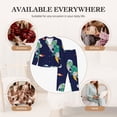 thumbnail image 5 of Goofa Astronaut Dinosaur and Space Printed Women’s 2 Piece Pajama Set Super,Pajamas Women's Long Sleeve Sleepwear Soft Button Down Loungewear Pjs Lounge Set Nightwear-Large, 5 of 9