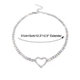 thumbnail image 3 of Rhinestone Collar Gargantilla Collares Corazón 2 Filas Cadena de Cristal Joyería para Mujeres Niñas, 3 of 8